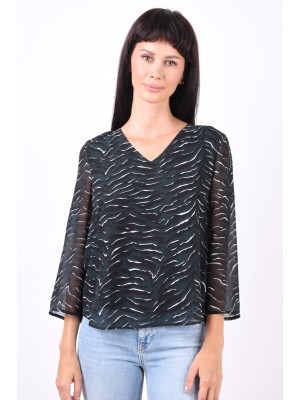 Bluza Dama Object Objdara 3/4 Black/White/Ponderosa Pine